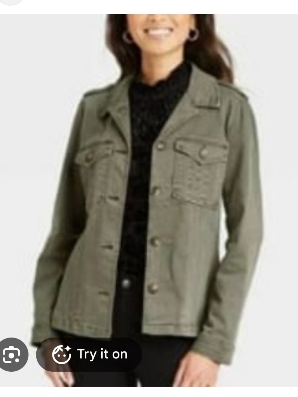 Knox Rose Olive Utility Button-Front Jacket - Women